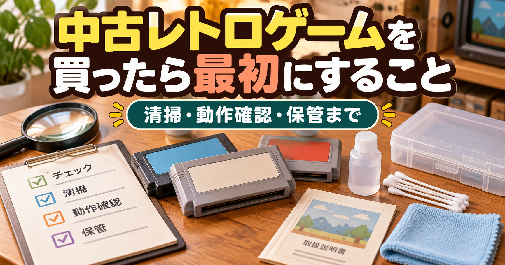 中古レトロゲームを買ったら最初にすること｜清掃・動作確認・保管まで7ステップ